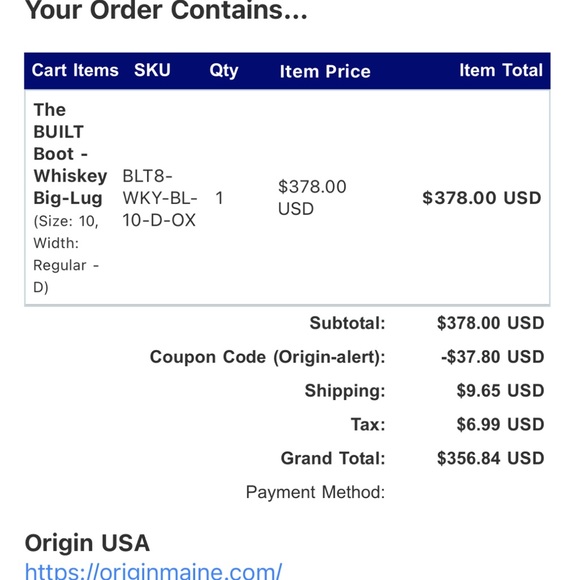 Origin - the BUILT boot - whiskey- big lug boot size 10 - Picture 5 of 5